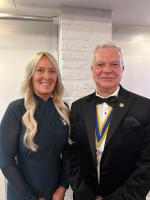 Rotary President Geoff Snare and guest speaker Professor Catherine Mason